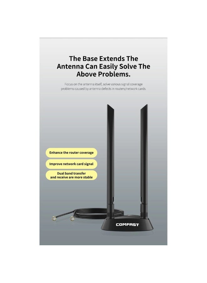 Comfast Powerful 2 High Gain Dual Band 2.4+5 Ghz 360 degree SMA omnidirectional 1.2M extension base antenna for Wireless Router /Adapter - Image 3